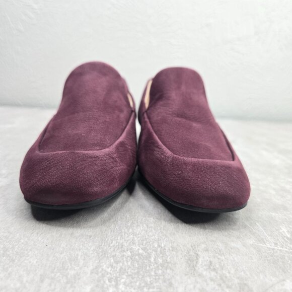 Nine West Slip On Loafers Size 8 Plum Purple Suede Preppy Square Toe Dress Shoes - Picture 4 of 11